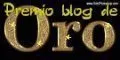 Texto «Premio blog de oro» con letras doradas