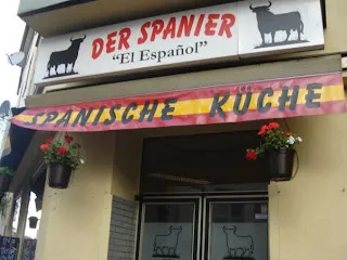 Fachada del restaurante «Der Spanier, El Español» de cocina española en Alemania